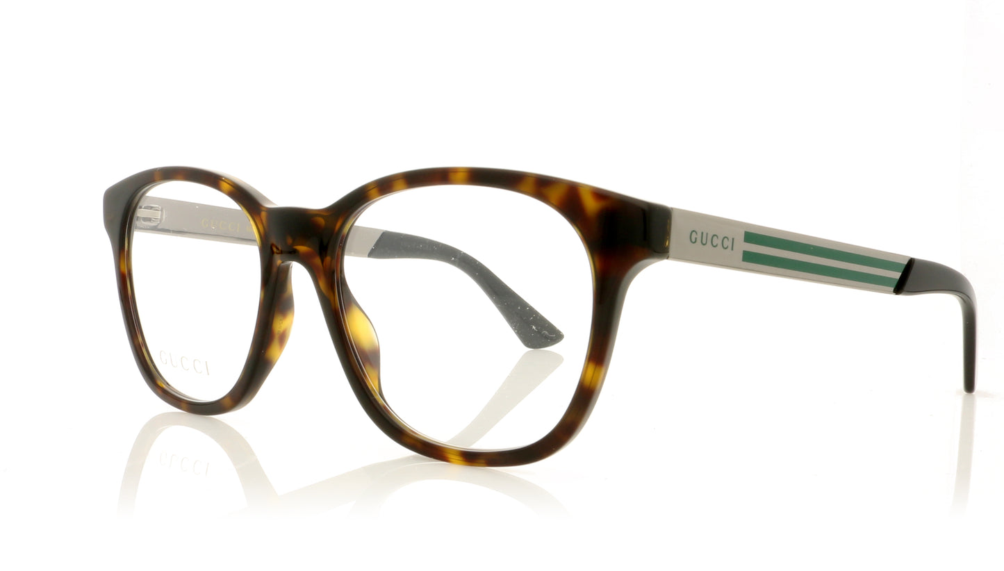 Gucci GG0690O 3 Havana Ruthenium Glasses - Angle