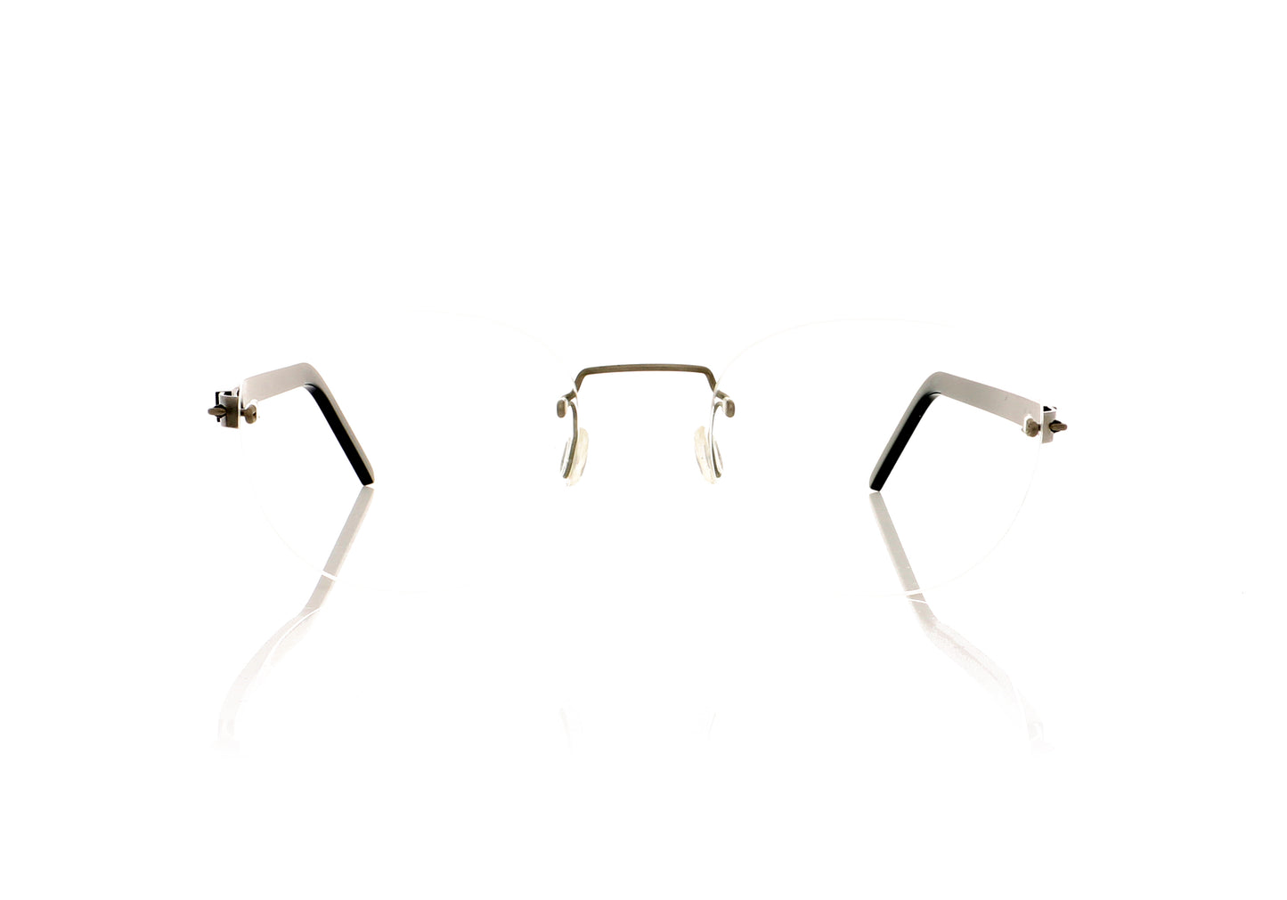 Lindberg Spirit titanium 2215 10/K101/P10 Matt grey bridge with silver and black acetate sides Glasses - Front