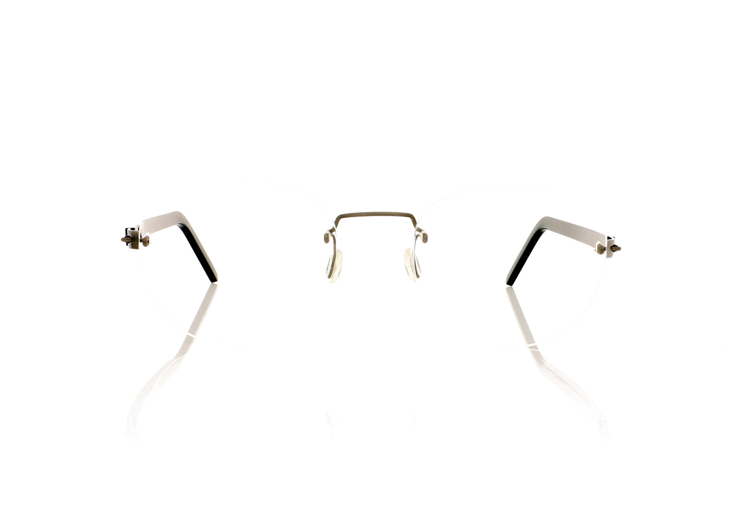 Lindberg Spirit titanium 2215 10/K101/P10 Matt grey bridge with silver and black acetate sides Glasses - Front