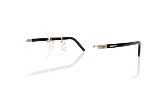 Lindberg Spirit titanium 2215 10/K101/P10 Matt grey bridge with silver and black acetate sides Glasses - Angle