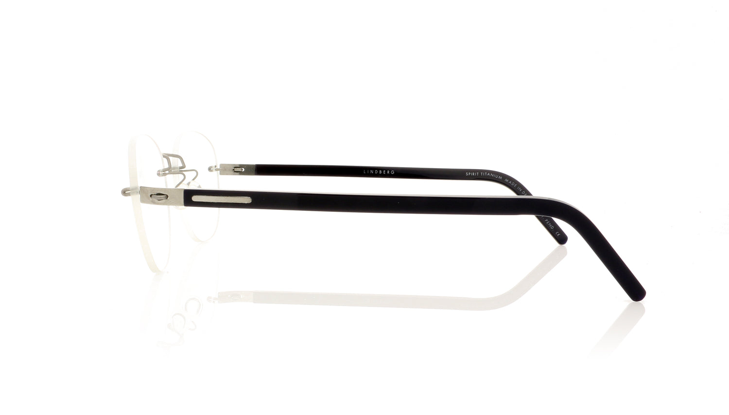 Lindberg Spirit titanium 2215 10/K101/P10 Matt grey bridge with silver and black acetate sides Glasses - Side