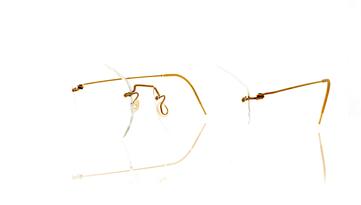 Lindberg Spirit Titanium 2321 PGT Gold Glasses - Angle