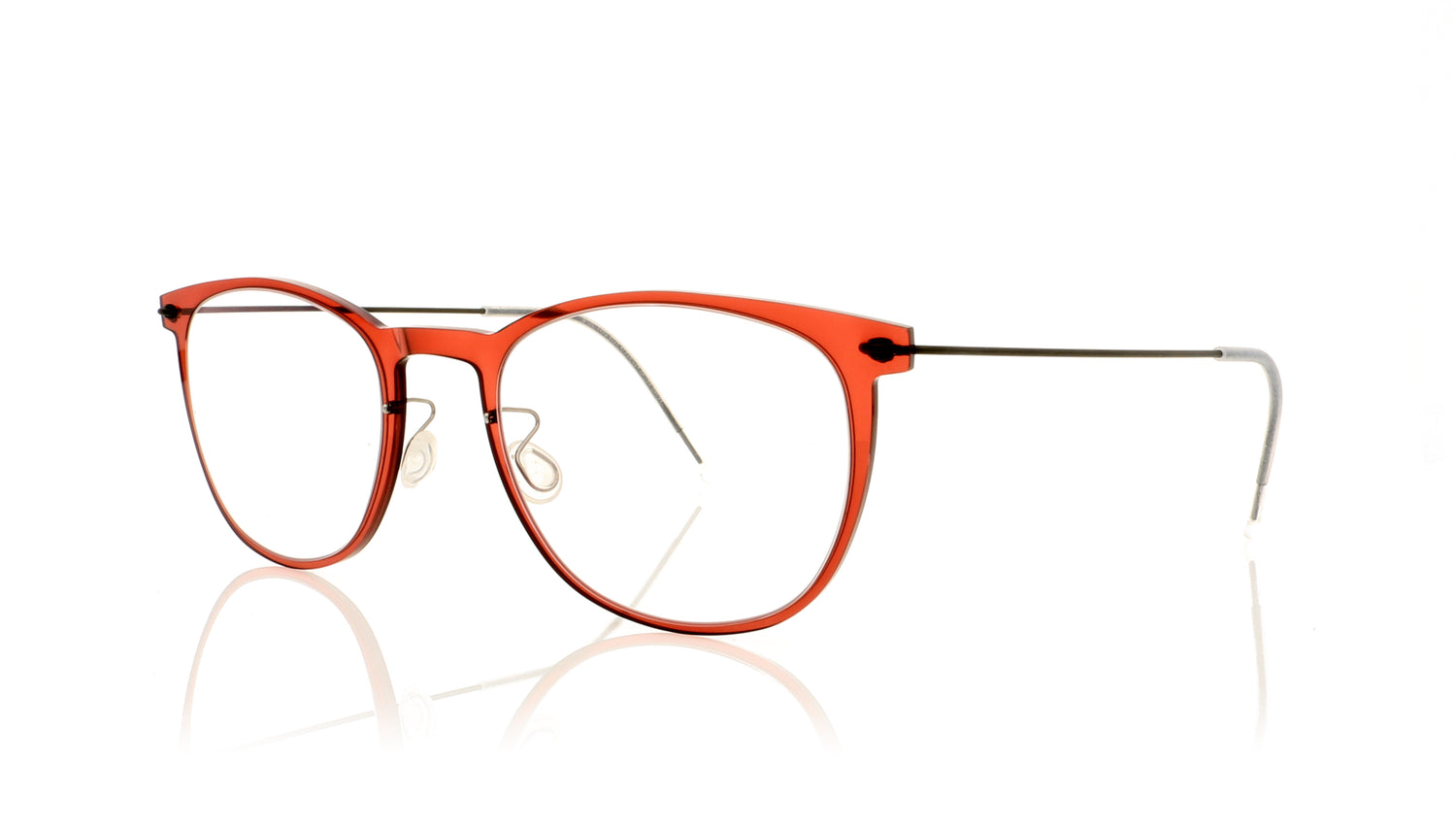 Lindberg n.o.w.titanium 6529 C06 Burgundy crystal Glasses - Angle
