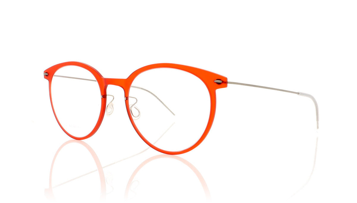 Lindberg n.o.w. titanium 6537 C18M-10 Matt Red Glasses - Angle