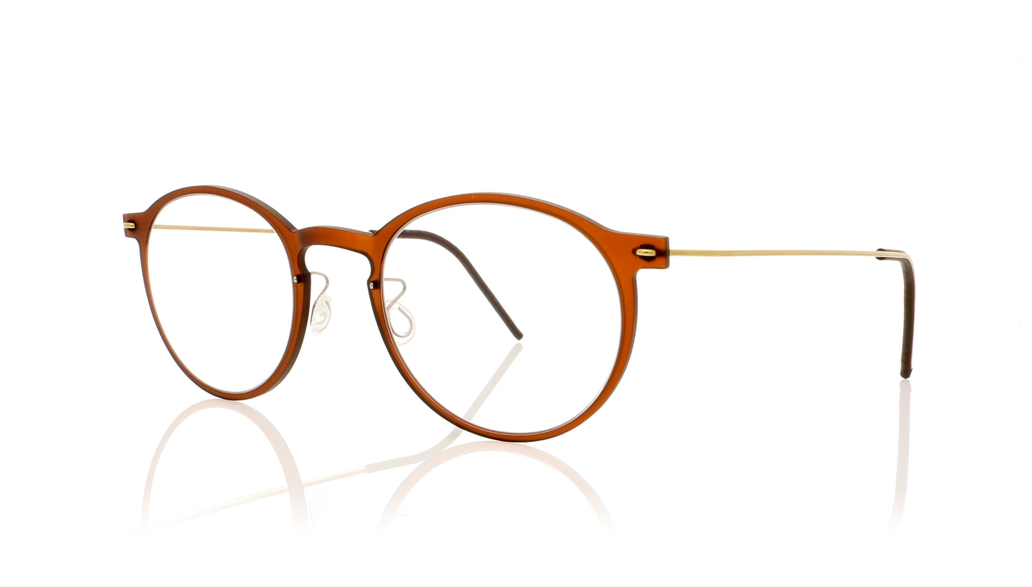 Lindberg n.o.w titanium 6541 C02M-T802-PGT Matte transparent brown Glasses - Angle