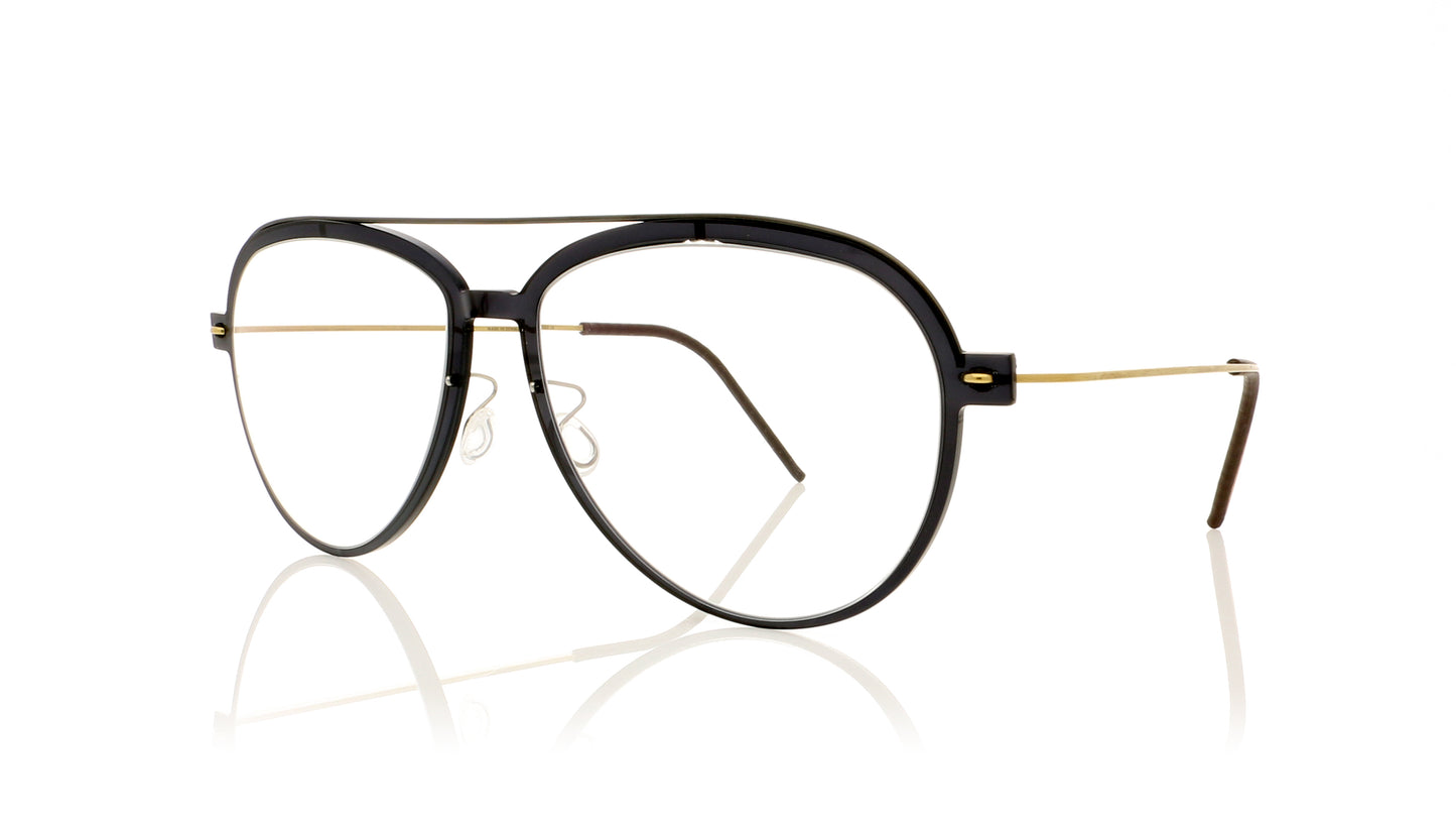 Lindberg n.o.w titanium 6547 C06-PU9-T802-PGT Polished black Glasses - Angle