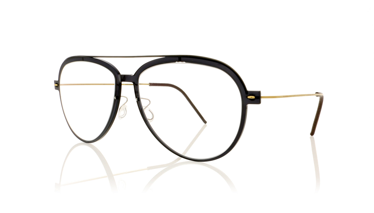 Lindberg n.o.w titanium 6547 C06-PU9-T802-PGT Polished black Glasses - Angle
