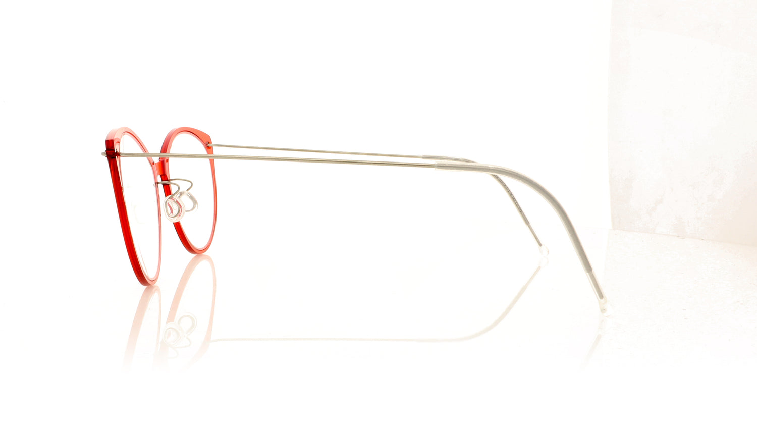 Lindberg n.o.w. titanium 6564 C12-TP10 Transparent Red Glasses - Side