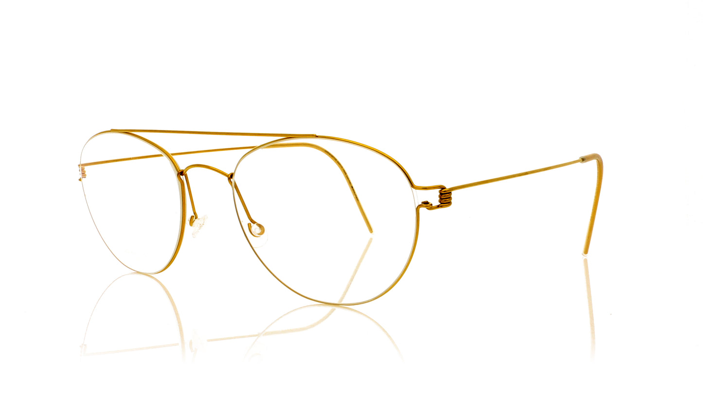 Lindberg Air titanium rim Christoffer PGT Polished gold Glasses - Angle