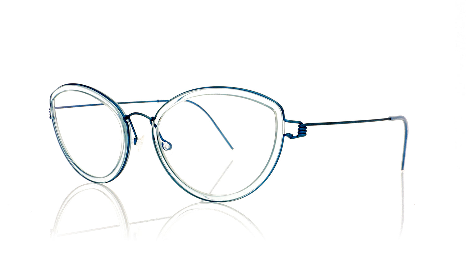 Lindberg Air titanium rim Katrine 20-K116 Blue Rim Glasses - Angle