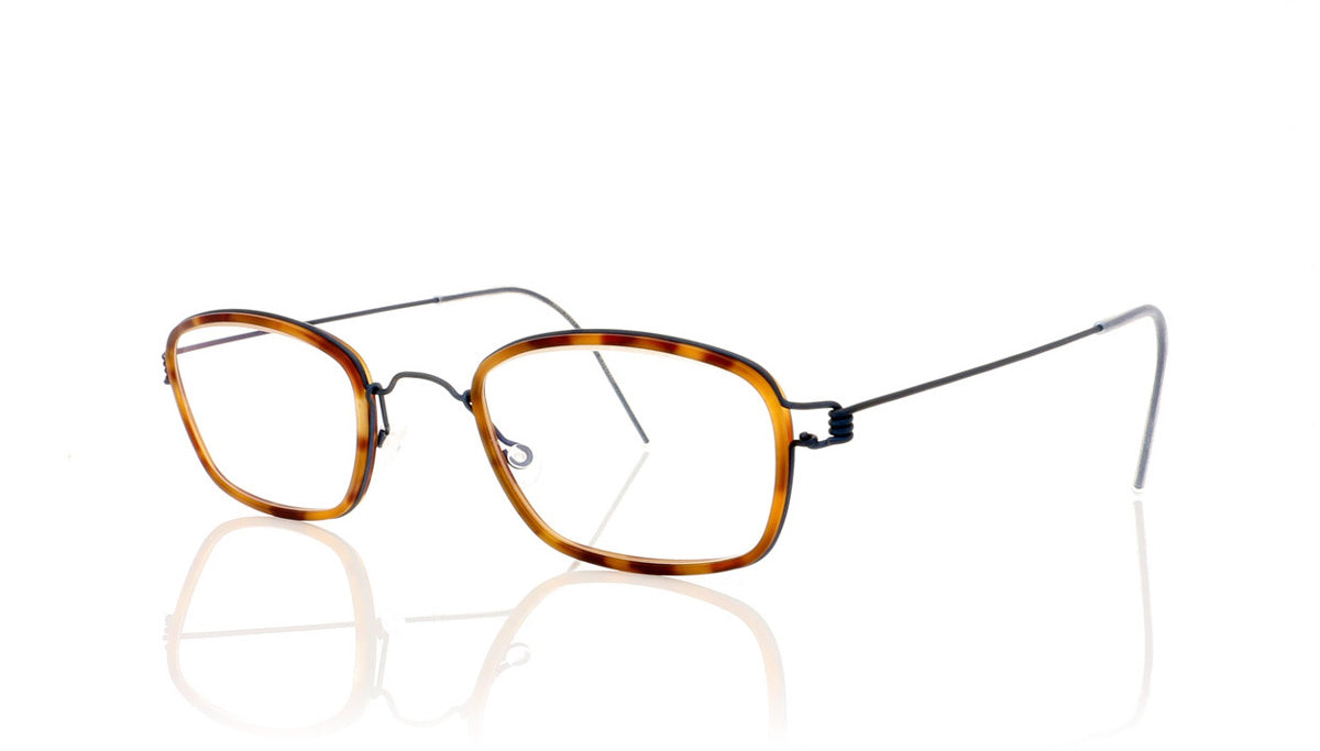 Lindberg Air titanium rim Kiran K25M-U13 Tortoiseshell Rim Glasses - Angle