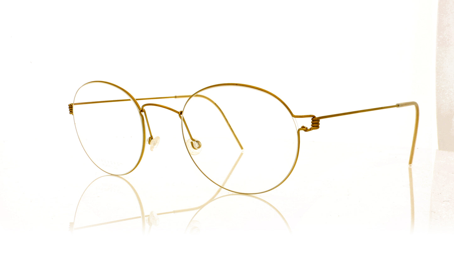 Lindberg Air titanium rim Morten Moretn PU9 Matt Gold Glasses - Angle