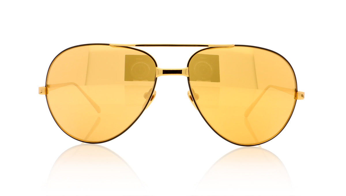 Linda Farrow LFL/128 C4 Lf Yel Gld+Black+24K Gld Lns Sunglasses - Front