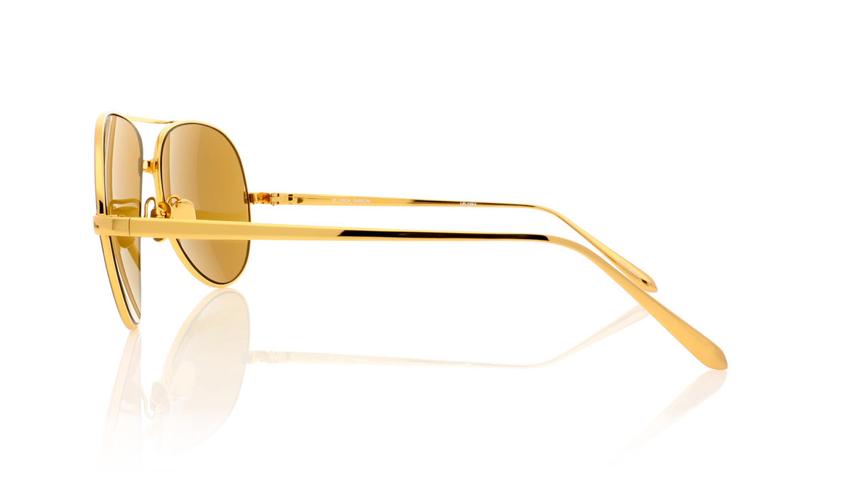 Linda Farrow LFL/128 C4 Lf Yel Gld+Black+24K Gld Lns Sunglasses - Side