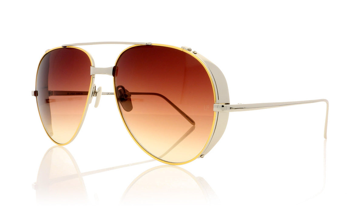 Linda Farrow LFL/426 C6 Yellow Gold Sunglasses - Angle