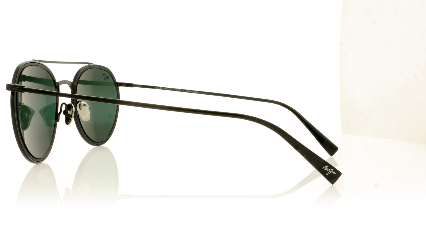 Maui Jim Bowline MJ557 17M Black Gloss Sunglasses - Side
