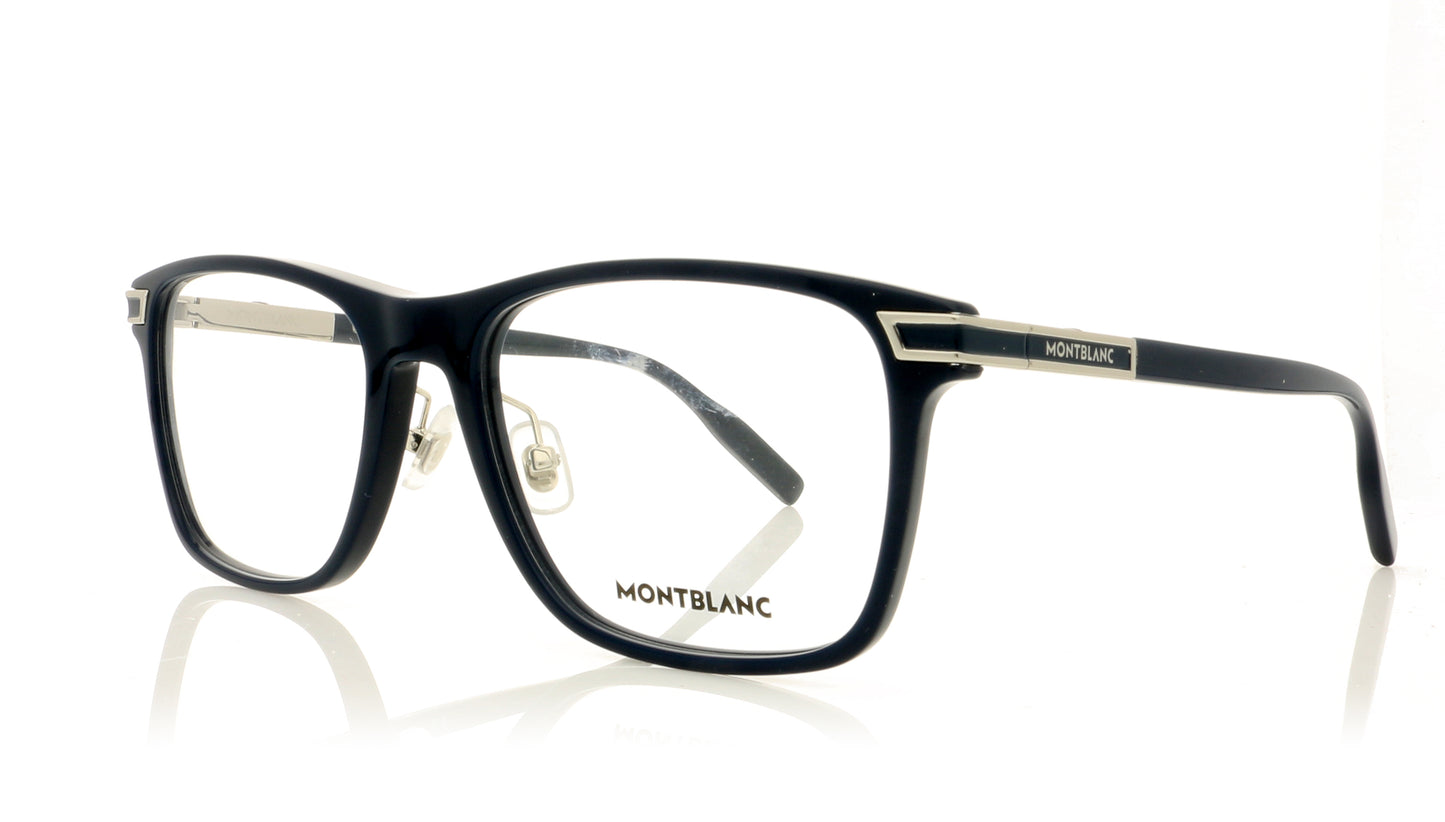 Mont Blanc MB0042O 3 Blue-Silver Glasses - Angle