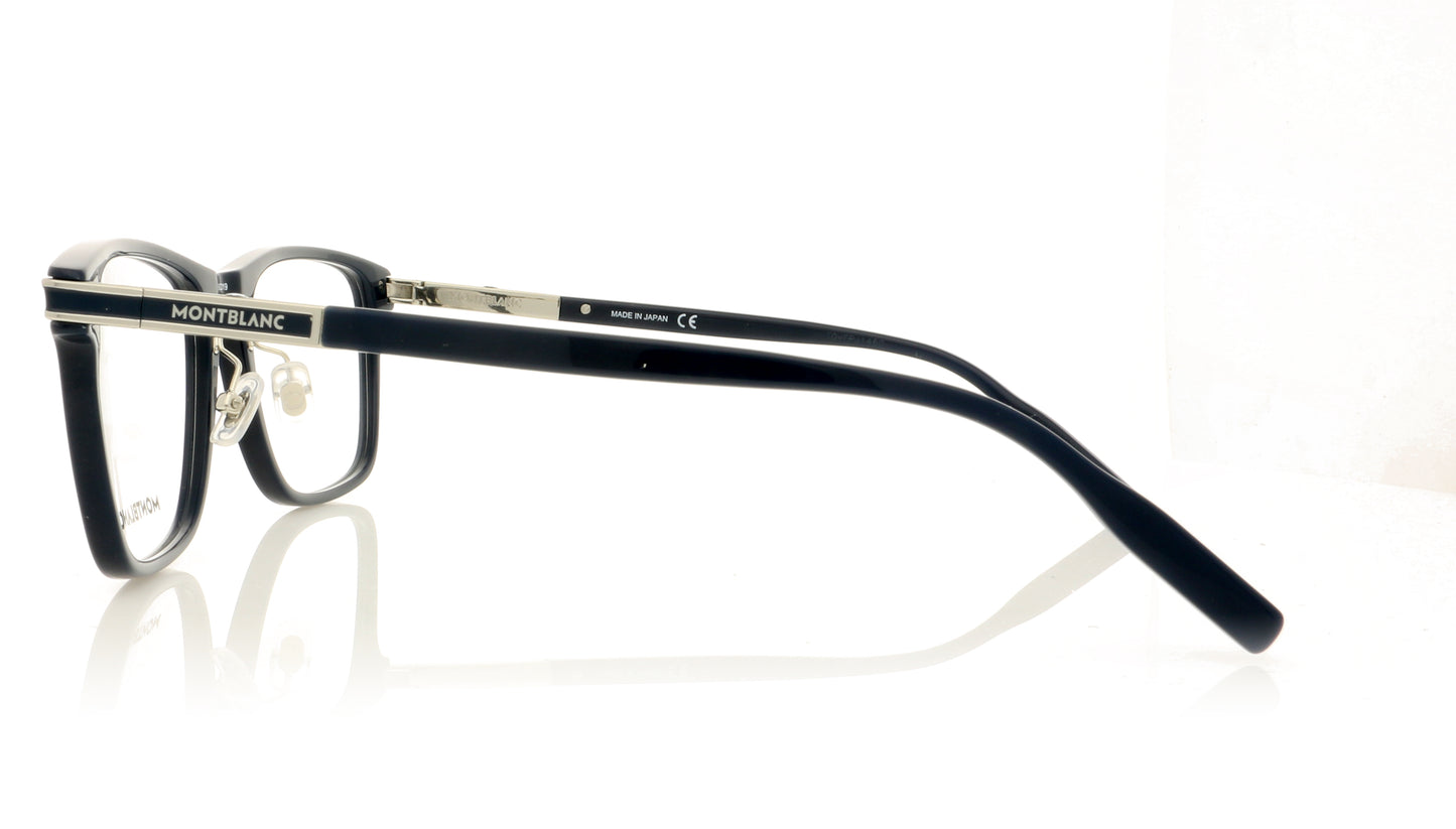Mont Blanc MB0042O 3 Blue-Silver Glasses - Side