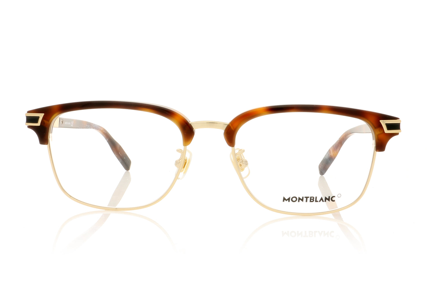 Mont Blanc MB0043O 67 Havana-Gold Glasses - Front