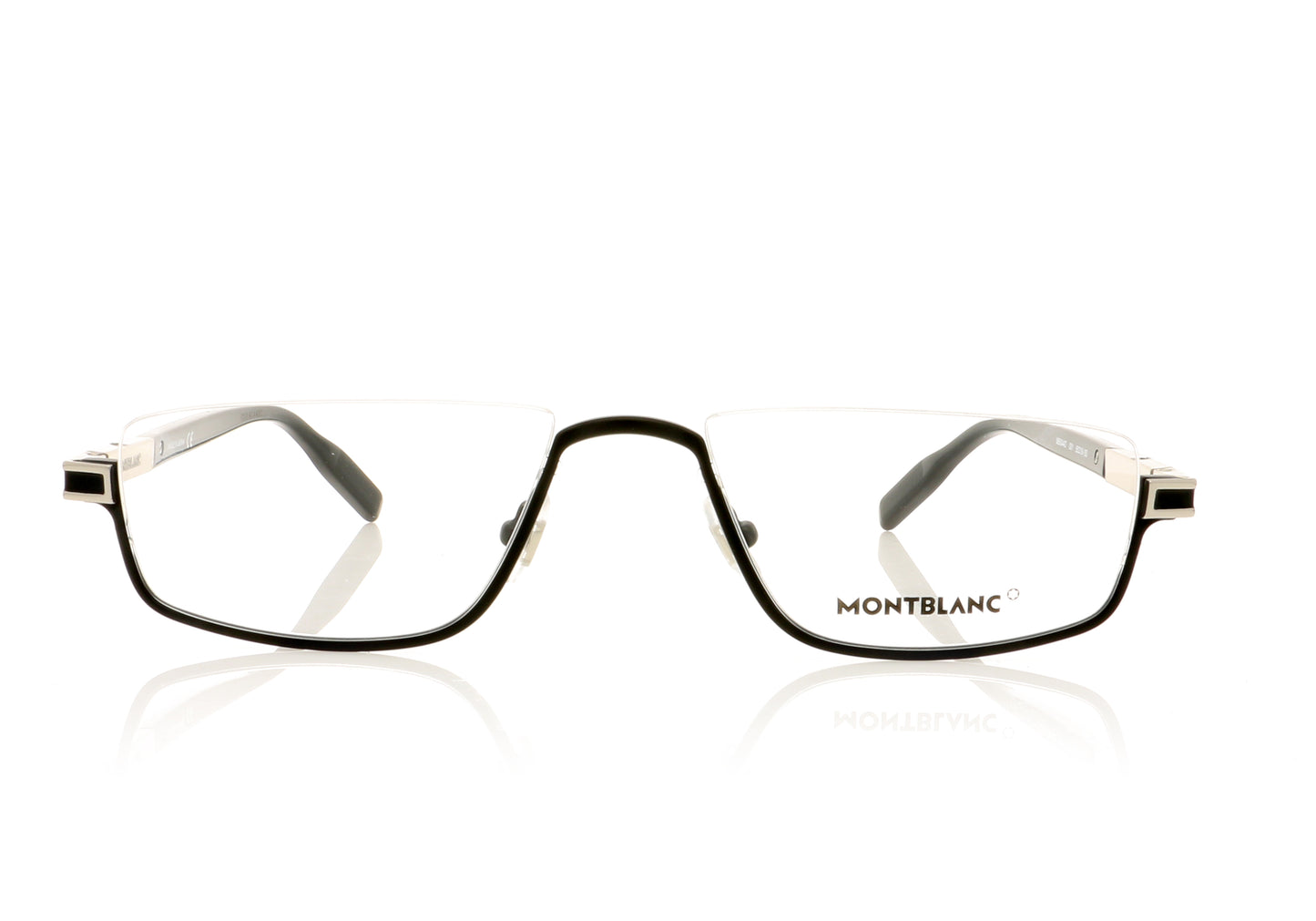 Mont Blanc MB0044O 1 Black-Silver Glasses - Front