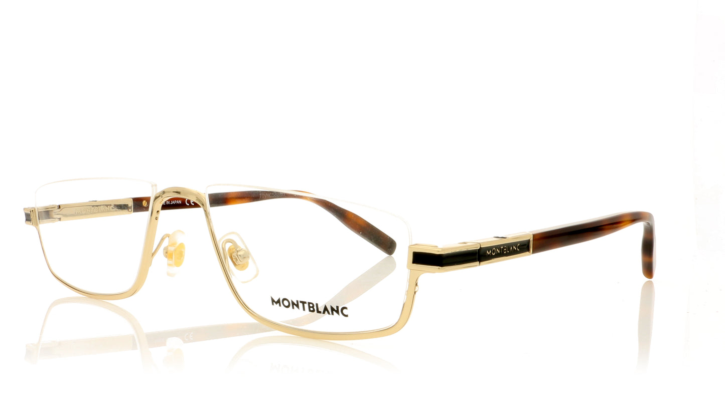 Mont Blanc MB0044O 2 Gold Glasses - Angle