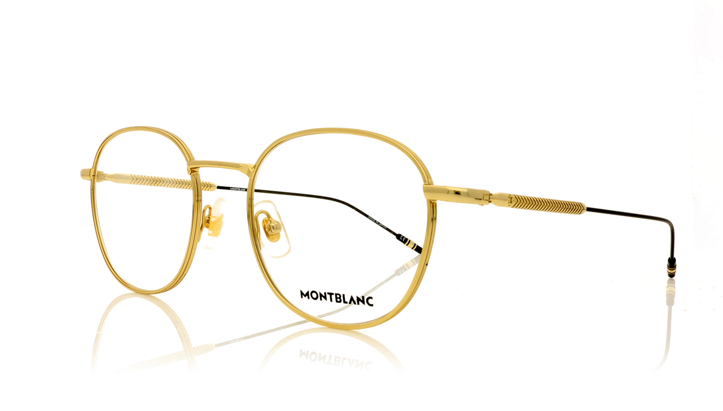 Mont Blanc MB0048O 2 Gold Glasses - Angle