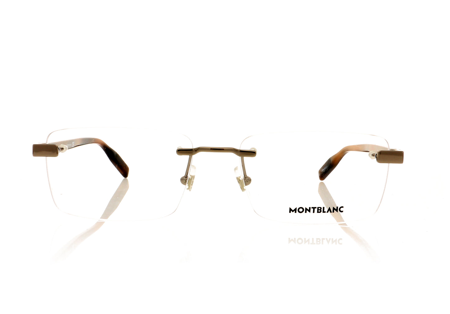 Mont Blanc MB0055O 3 Ruthenium-Havana Glasses - Front