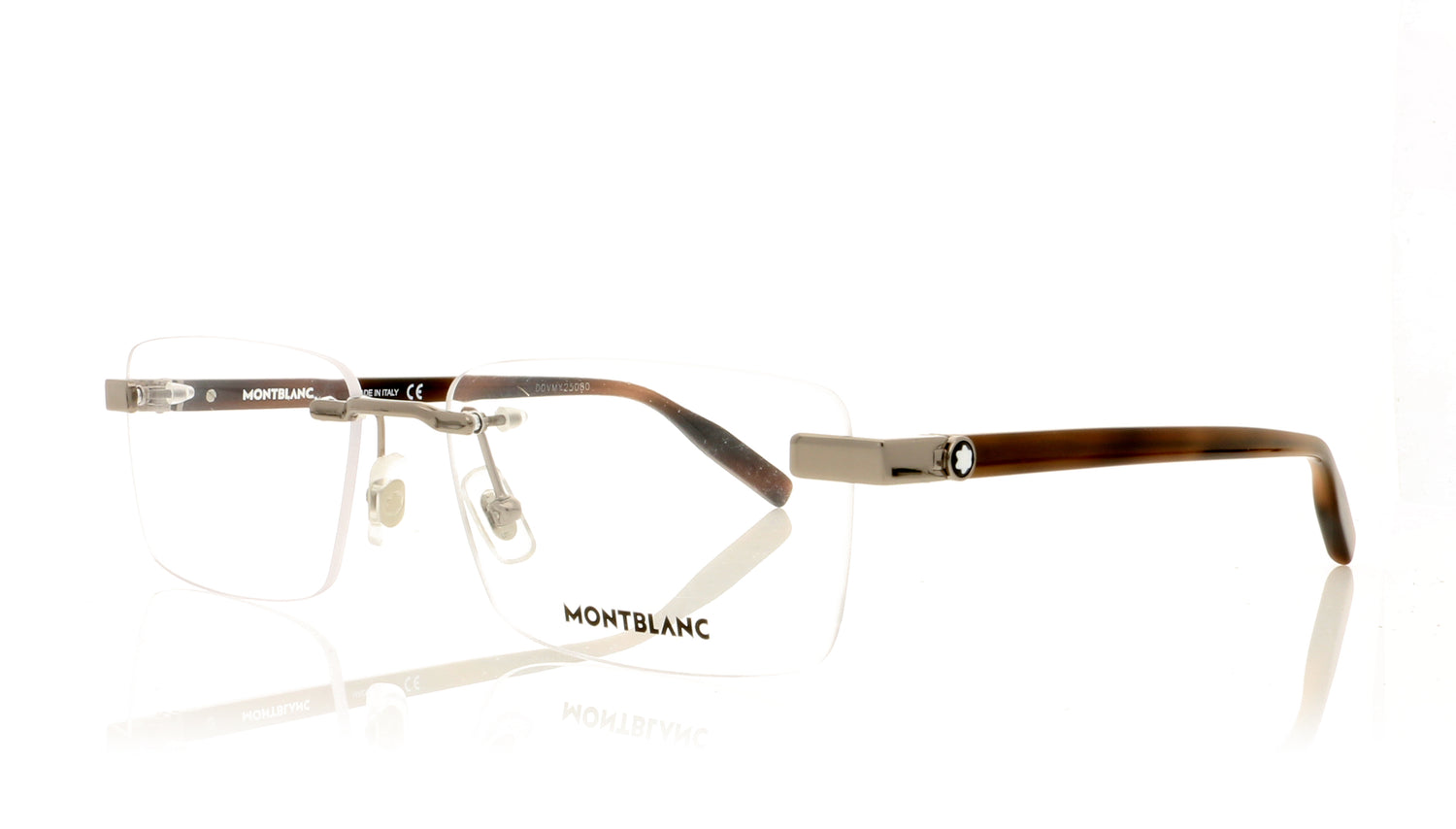 Mont Blanc MB0055O 3 Ruthenium-Havana Glasses - Angle
