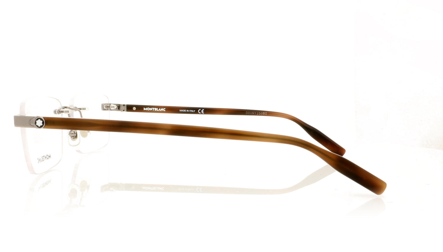 Mont Blanc MB0055O 3 Ruthenium-Havana Glasses - Side