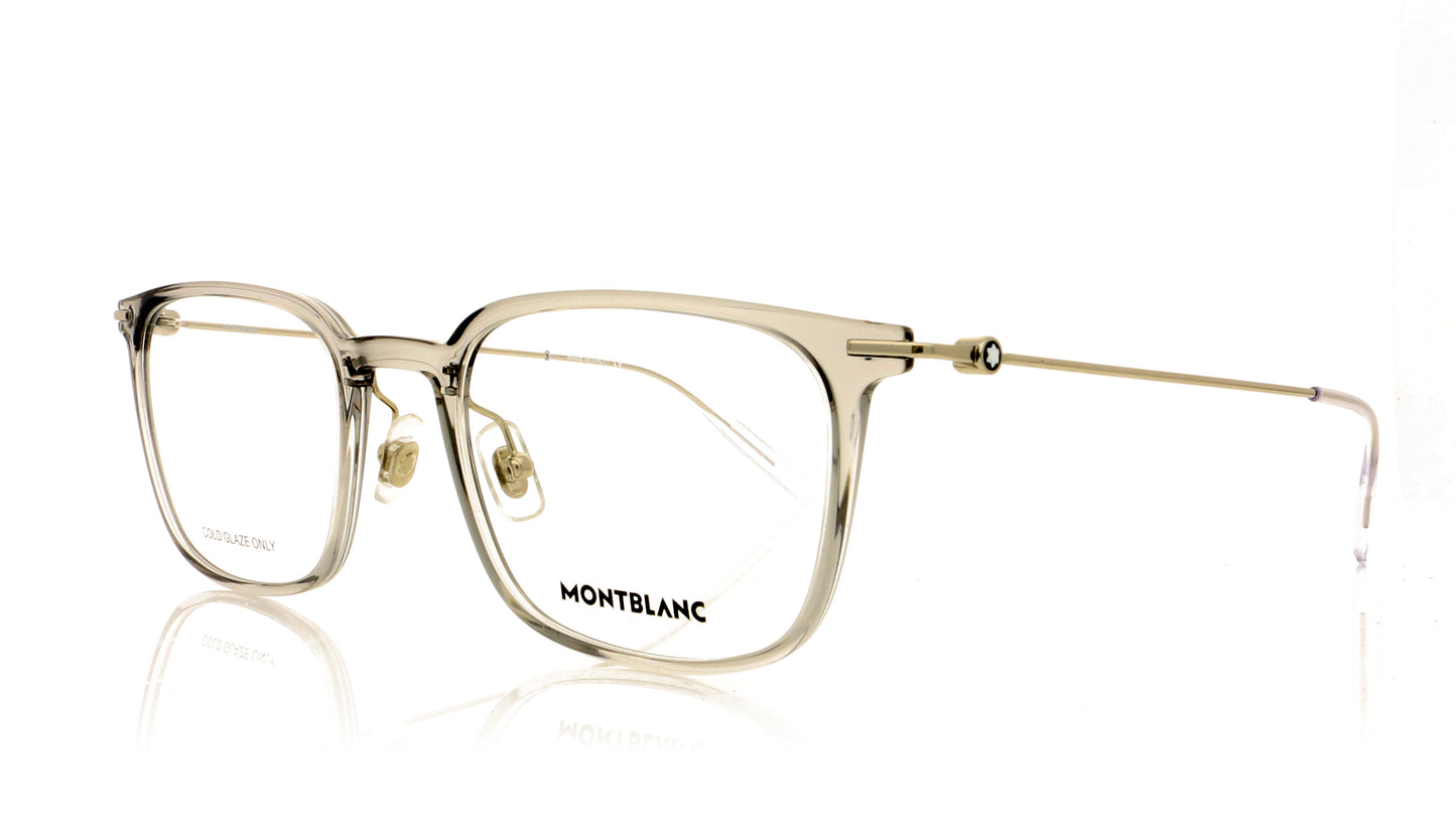 Mont Blanc MB0100O 2 Grey-Silver Glasses - Angle