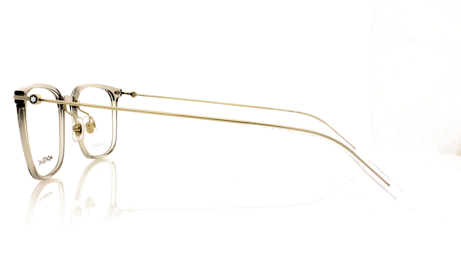 Mont Blanc MB0100O 2 Grey-Silver Glasses - Side