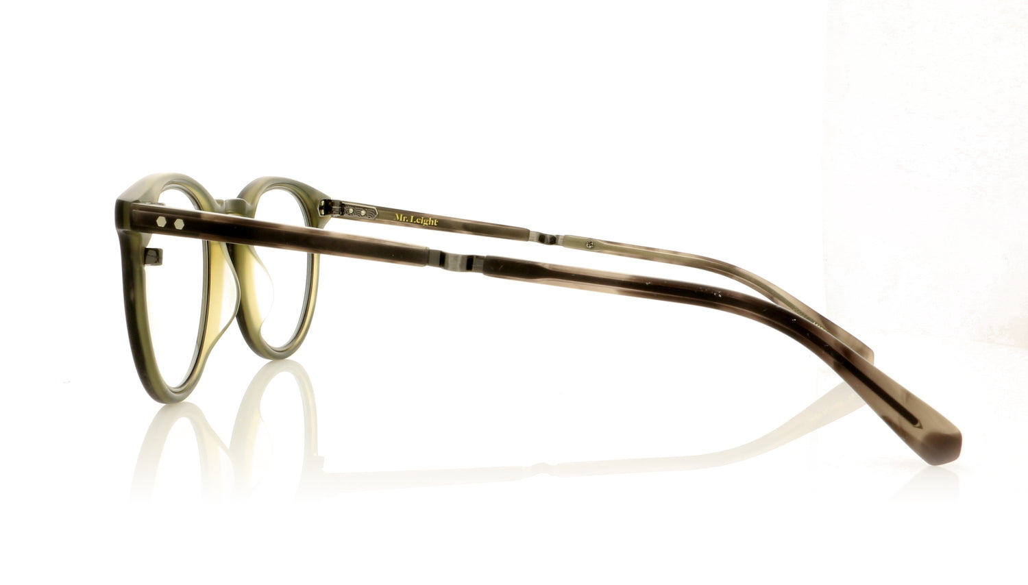 Mr. Leight Crosby C ML1013 MOLA-PW Matte Olive Laminate Glasses - Side