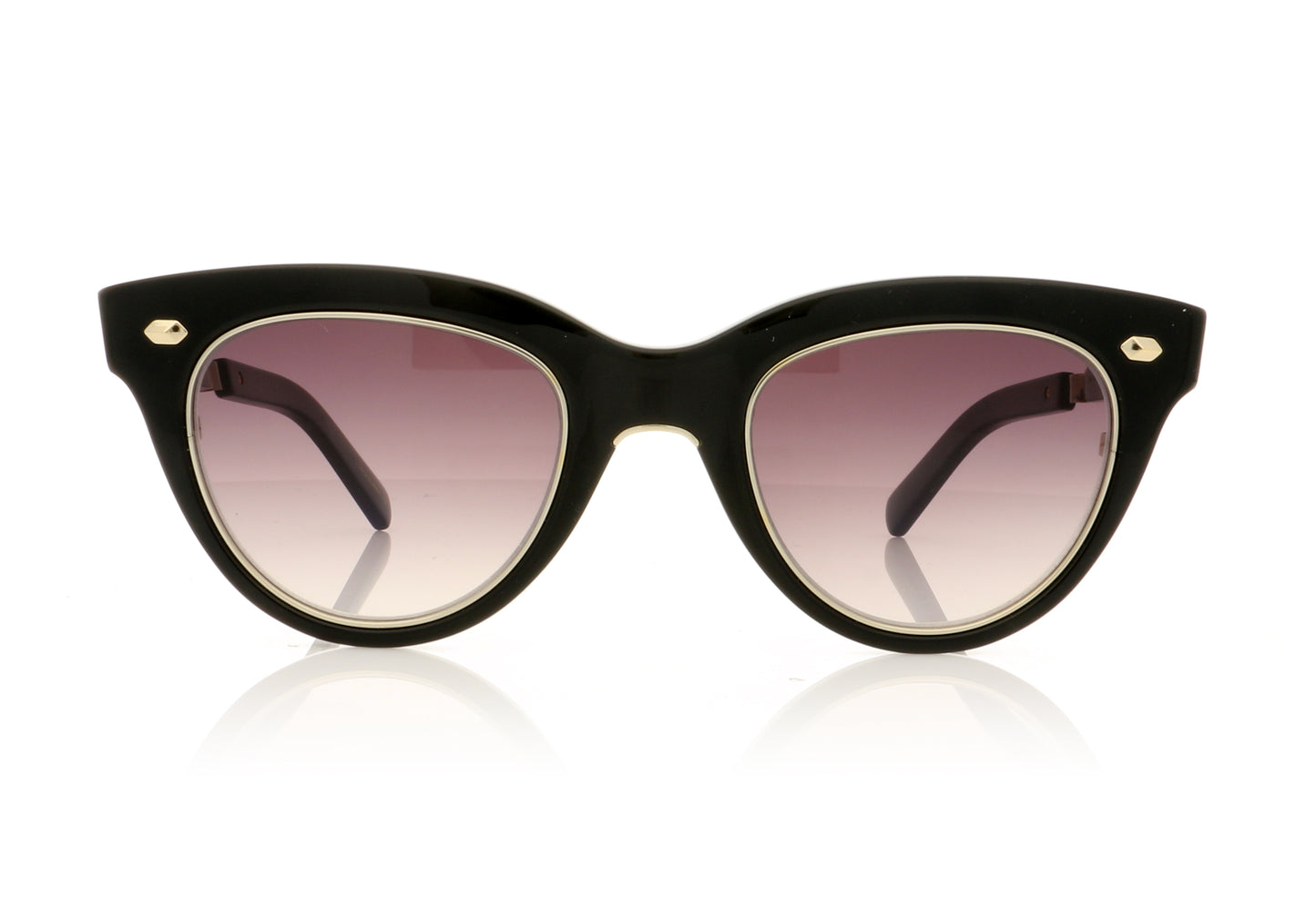 Mr. Leight Madison S BK-12KG/SFBK Black-12K White Gold Glasses - Front