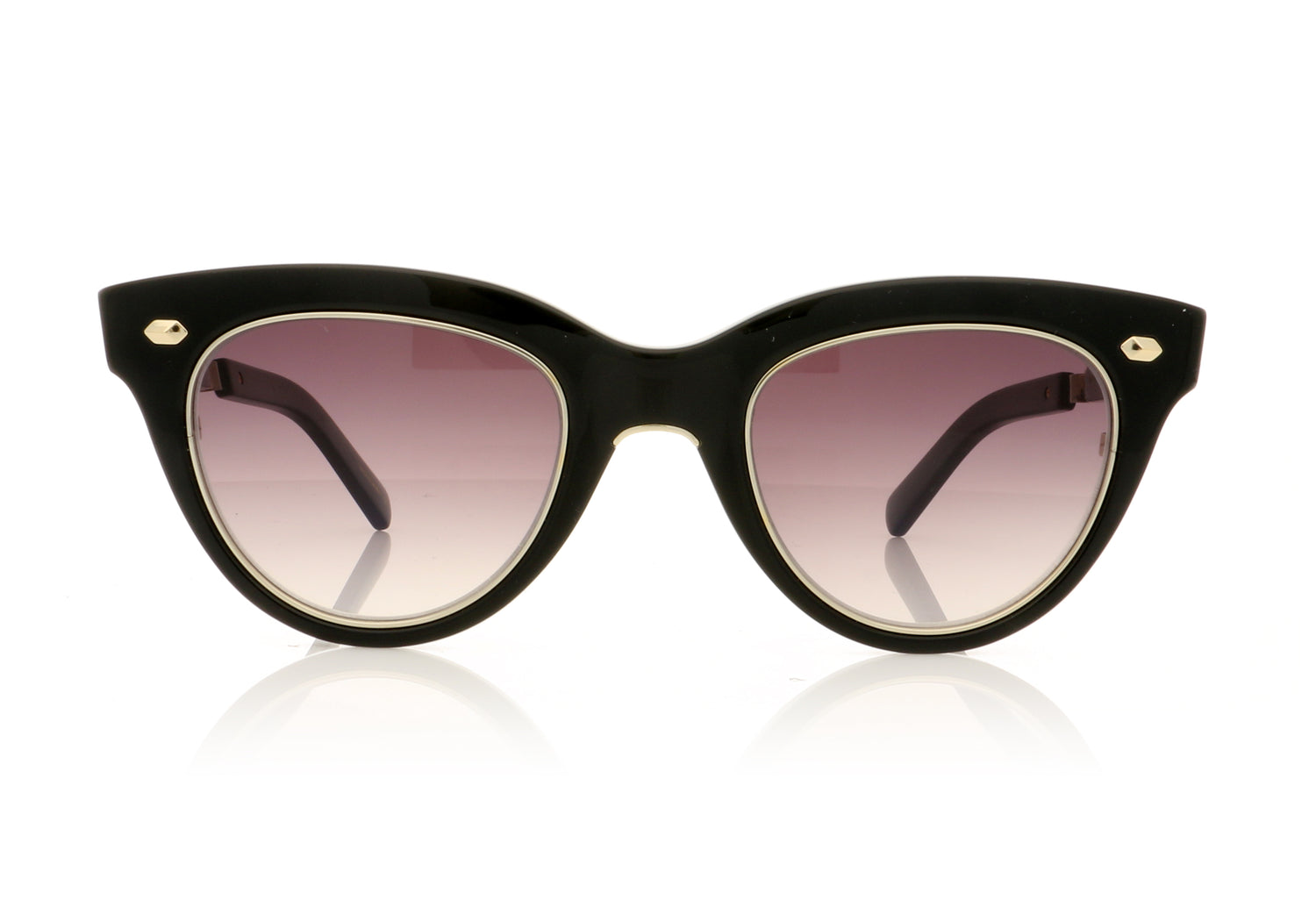 Mr. Leight Madison S BK-12KG/SFBK Black-12K White Gold Glasses - Front