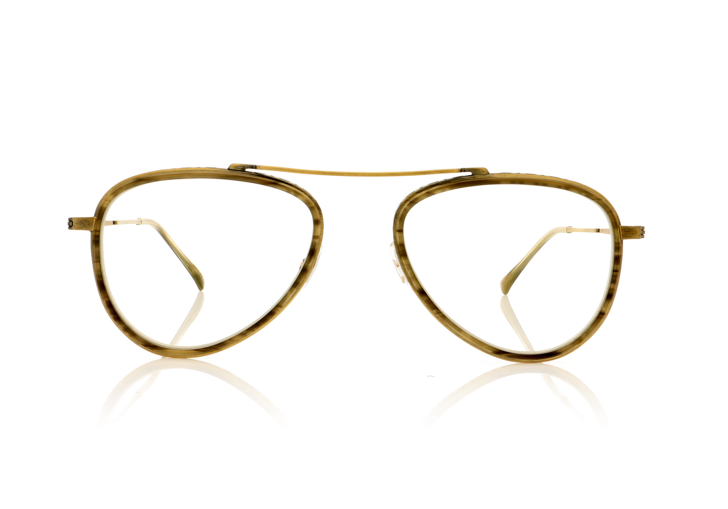 Mr. Leight Ichi C GW-ATSG-GW Greywood-Antique-Silver Gold-Greywood Glasses - Front