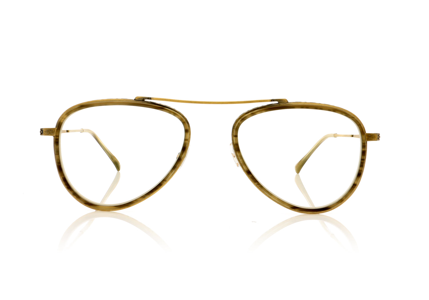 Mr. Leight Ichi C GW-ATSG-GW Greywood-Antique-Silver Gold-Greywood Glasses - Front