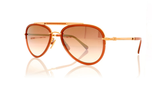 Mr. Leight Doheny SL 18KRG-RW/SU 18K Rose Gold - Rosewood Sunglasses - Angle