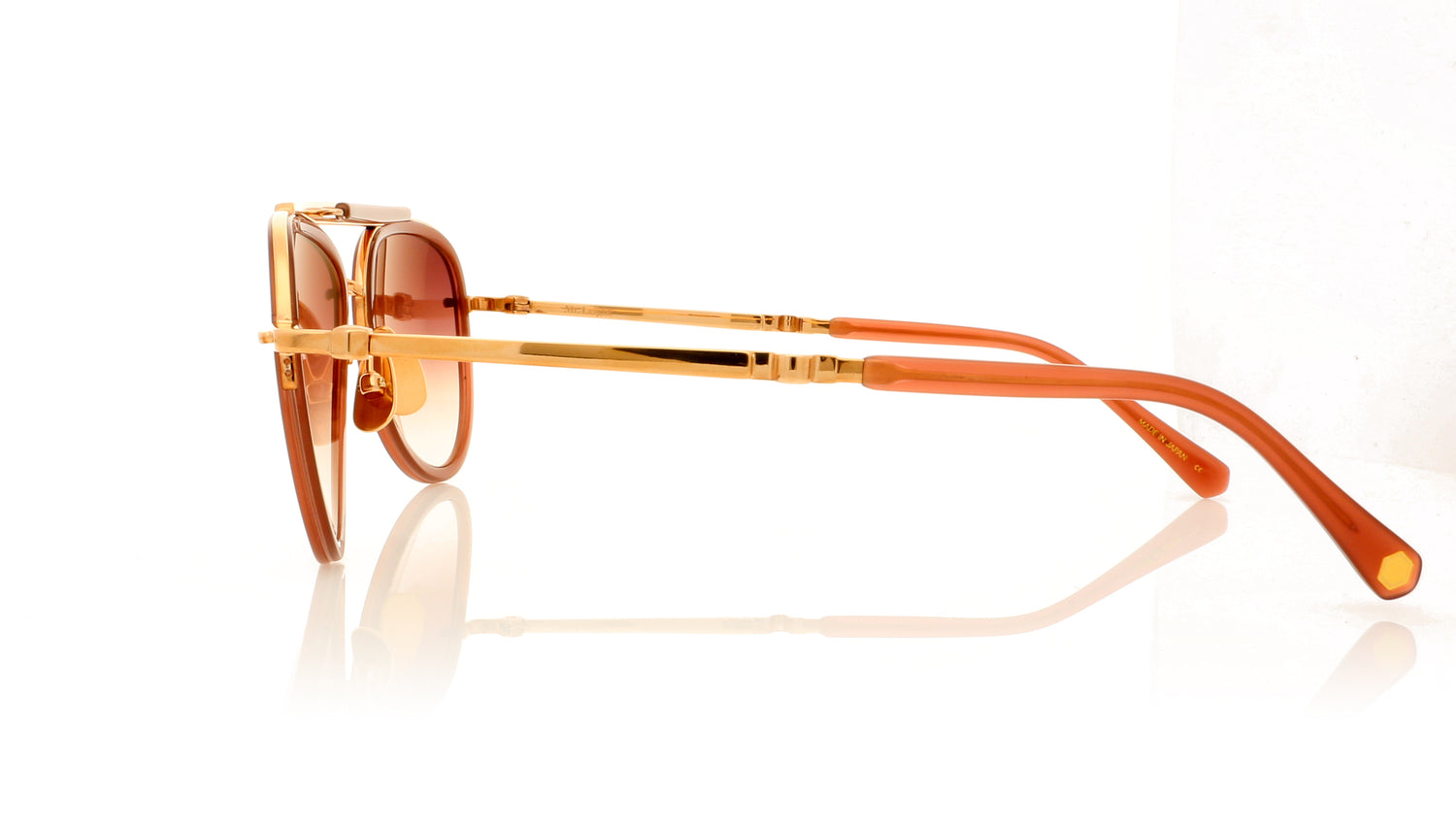 Mr. Leight Doheny SL 18KRG-RW/SU 18K Rose Gold - Rosewood Sunglasses - Side