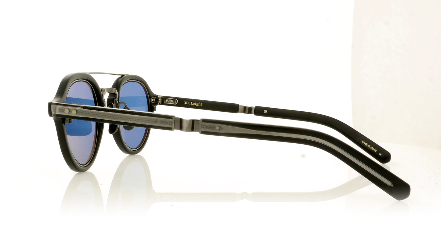 Mr. Leight Ridley S MBK-PW-BK/S Matte Black- Pewter Black Sunglasses - Side