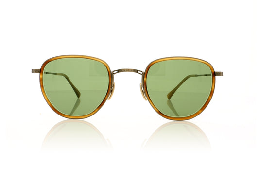 Mr. Leight Roku S BW-ATG-BW/GRNGLSS Beachwood-Antique Gold-Beachwood Gold Sunglasses - Front