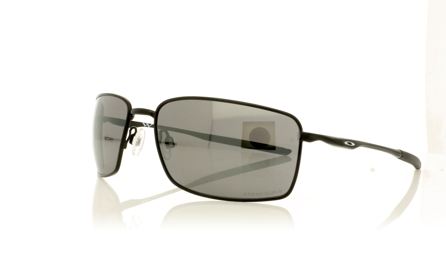 Oakley Square Wire 407513 Polished Black Sunglasses - Angle