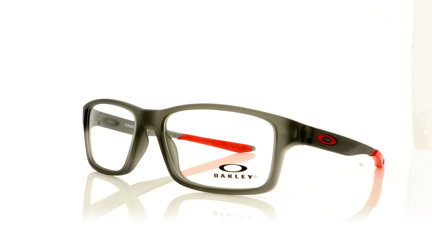 Oakley Crosslink Xs 800203 Satin Grey Smoke Glasses - Angle