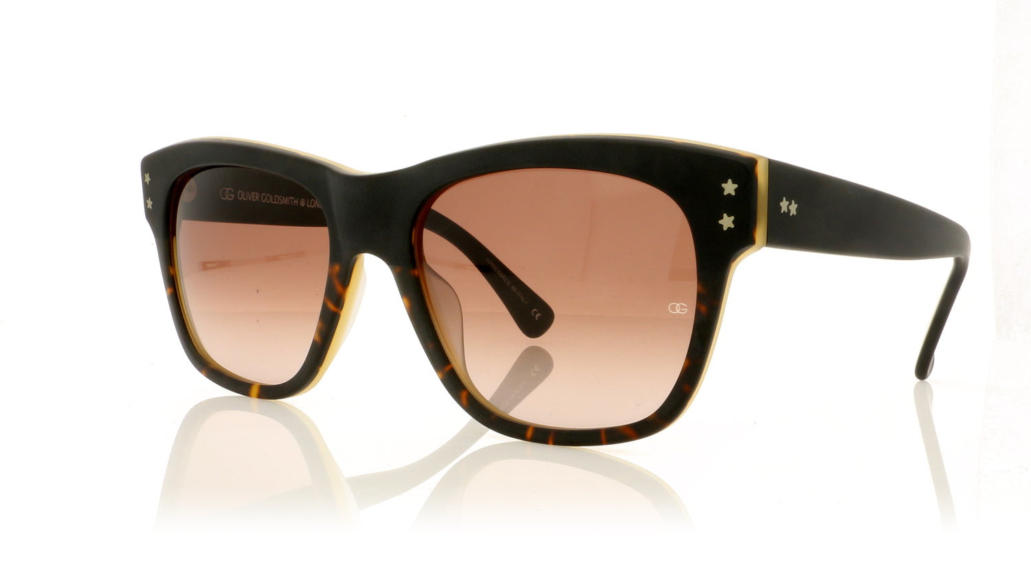 Oliver Goldsmith Lord 22 Matte Tortoise Split Sunglasses - Angle