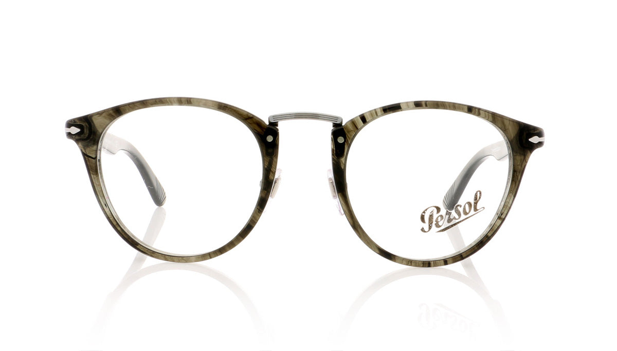 Persol 3107-V 1020 Strpd Gry Glasses - Front