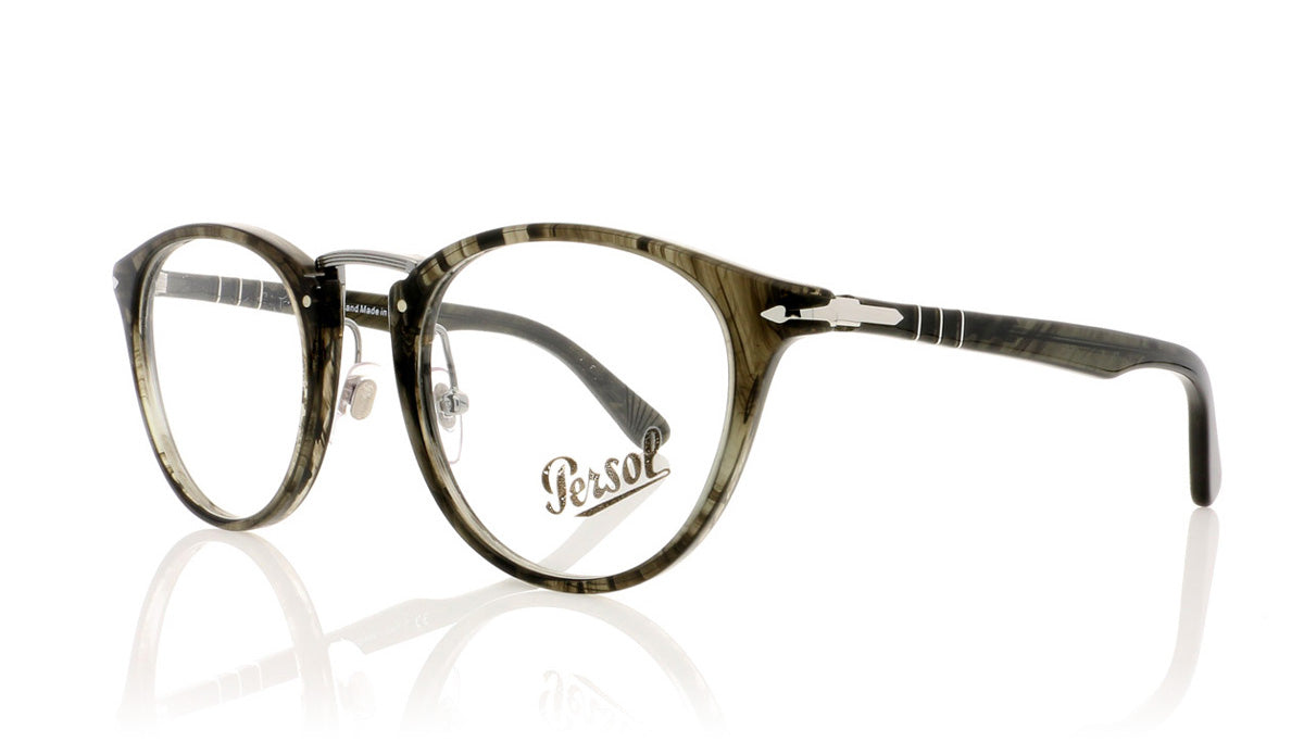 Persol 3107-V 1020 Strpd Gry Glasses - Angle