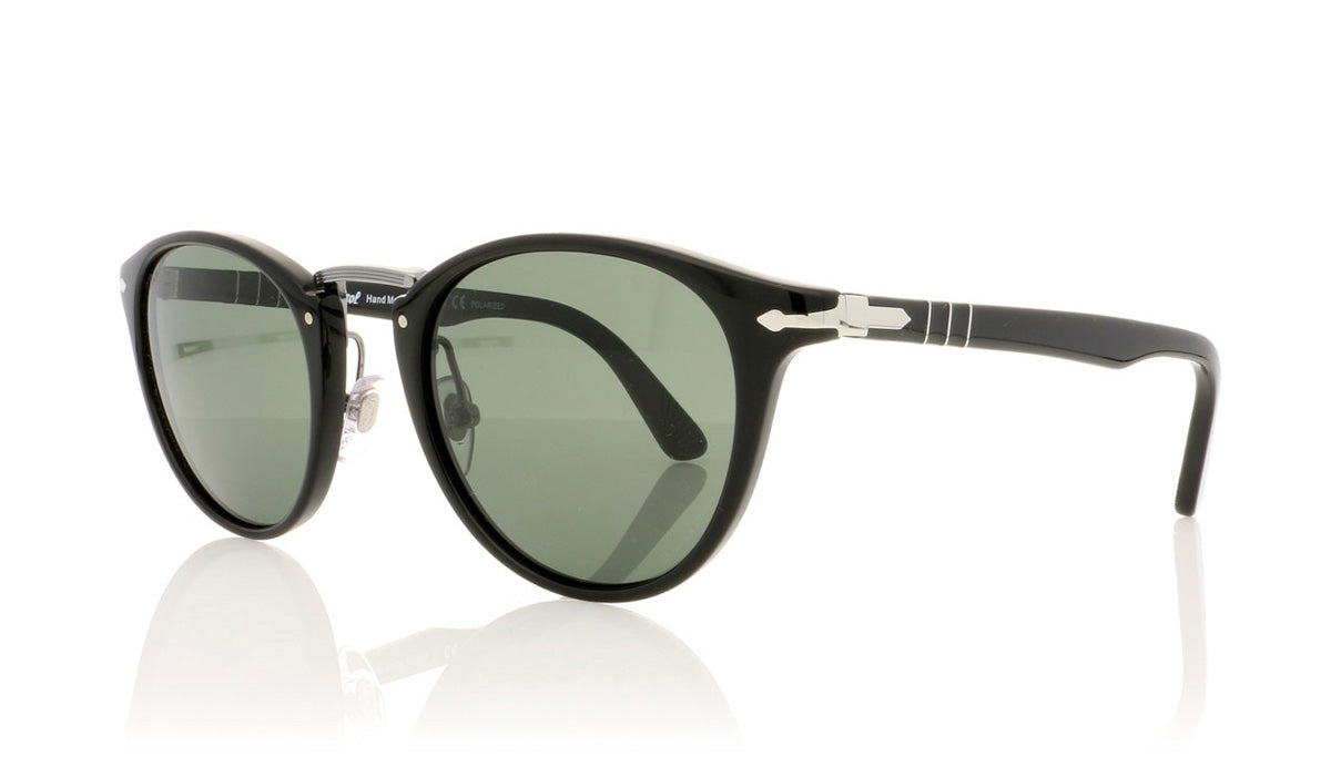 Persol Typewriter Edition 3108-S 95/58 Black Polar Sunglasses - Angle