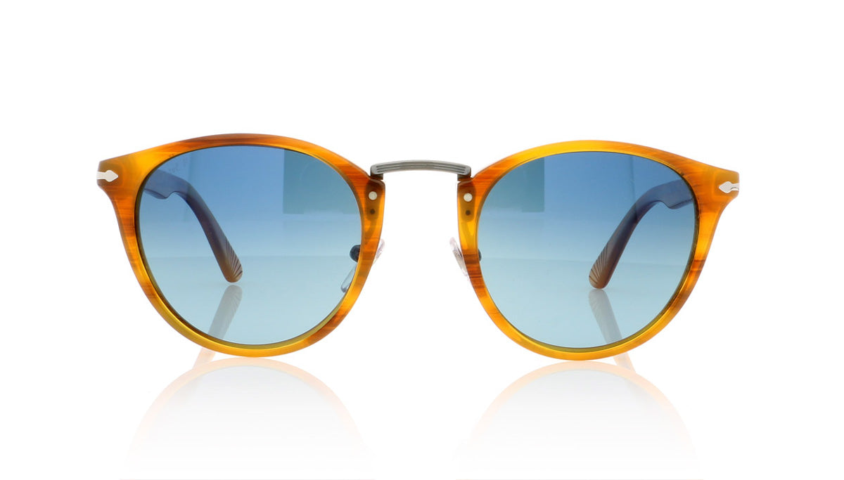 Persol Typewriter Edition 3108-S 960/S3 Strpd Brn Sunglasses - Front