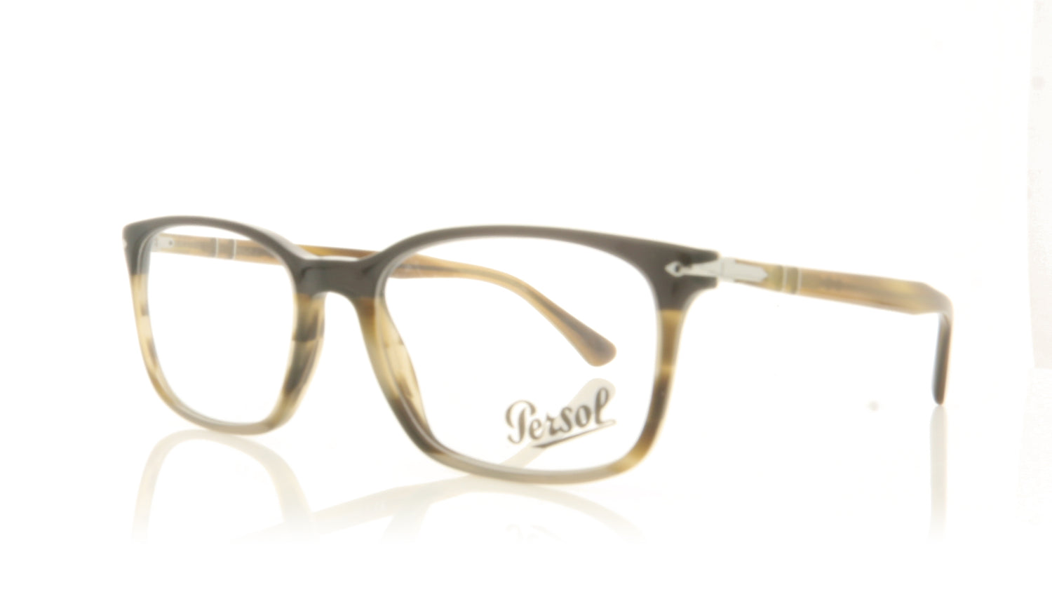 Persol 0PO3189V 1135 Striped Brown Glasses - Angle