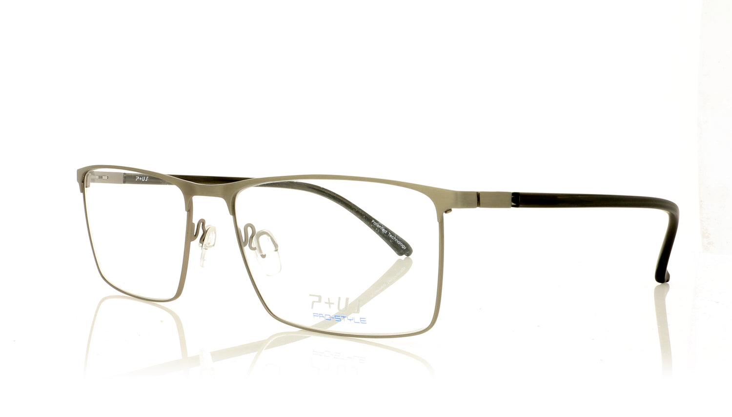 P+US PR1706A Black Silver Grey Glasses - Angle