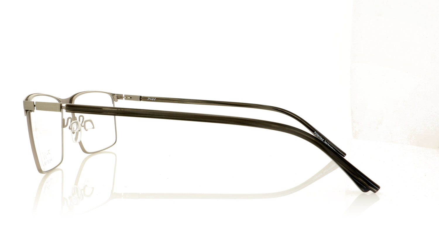P+US PR1706A Black Silver Grey Glasses - Side